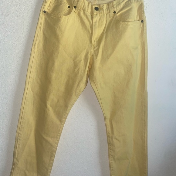Levi’s Butter Yellow Middy Straight Mid Rise Rigid Western Preppy Jeans 30 x 30 - Picture 7 of 14